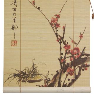 Oriental Furniture Sakura Blossom Bamboo Blinds 36 Width