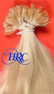 Hair Extension 100 Nail U Tip Platinum Blond Human Keratin Pre Glued 
