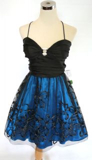 Blondie Nites $140 Black Blue Cocktail Dress 1