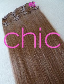 18 7pc Clip in Real Hair Extensions Blonde Black Brown