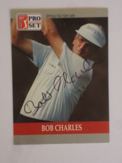 Bob Charles Autographed 1990 PGA Pro Set Card