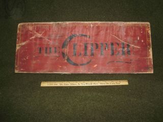 ANTIQUE CLIPPER FANNING MILL SIGN PRIMITIVE ORIGINAL PAINTED WOOD SEED 