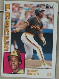 Bobby Brown Padres 1984 Topps Card VG Cond