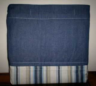 Denim Stripe Cotton Fabric Shower Curtain Winchester Home 72 DK Blue 