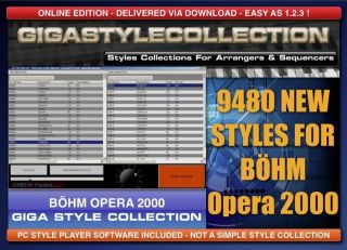 9400 New Styles for BÖHM Opera 2000 Bohm PC Style Player Online 