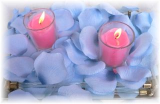 100 Light Blue Silk Rose Petals Wedding Flower Favors