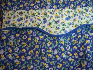    Polyanthus Floral Gingham Priory Shower Curtain Fabric Blue Yellow