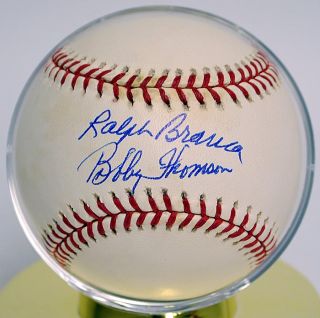 Bobby Thomson Ralph Branca Signed Autographed Baseball