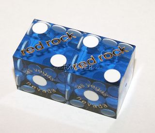 BLUE RED ROCK CASINO DICE WITH MATCHING NUMBERS REDROCK SUMMERLIN LAS 