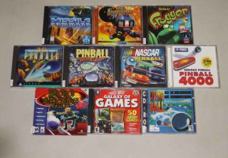 Lot of 10 Arcade PC Games Frogger, Atomic Bomberman, Missile Command 