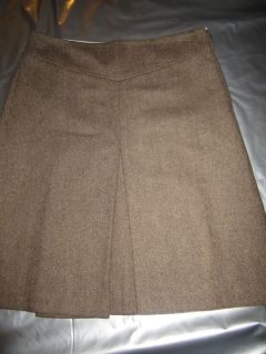 Gap Brown Wool Blend Herringbone Skirt Size 6 A Line Knee Length Lined 