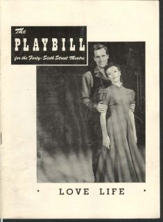 Love Life Playbill 3/28/49 Nanette Fabray Ray Middleton Elia Kazan
