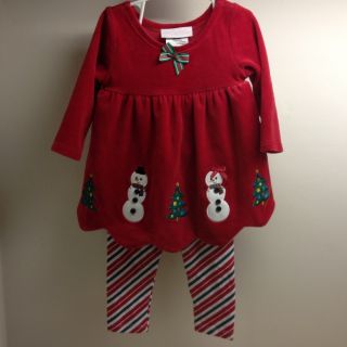 Bonnie Baby 6 9 Months Christmas Holiday Outfit 2 Piece