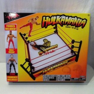   Wrestling Hulkamania Ring Playset w Bonus Figures Hulk Hogan Included
