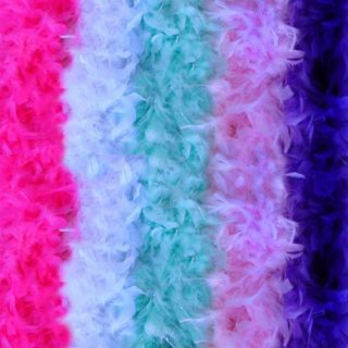 Feather Boas Hot BABY Pink WHITE Green Silver Purple 6 long each