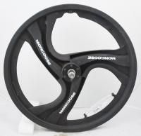 Used Mongoose BMX 3 Spoke Mag Front Wheel 20 Black White Radical 