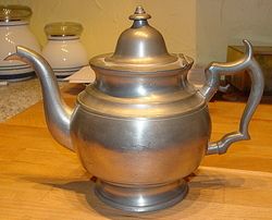 American Pewter Teapot Thomas Boardman Ct C 1800