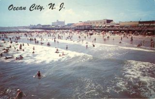 Ocean City NJ New Jersey Boardwalk Beach 1964 Postcard