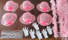   Tea Party Hats Boas Gloves Pearls FAVORS for ages 3 6/7 CANDY PINK