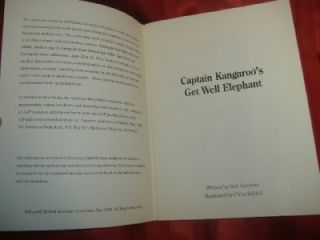 96 Captain Kangaroo Book Get Well Elephant Bob Keeshan