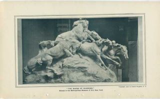 1908 The Mares of Diomedes by Gutzon Borglum 7x12 Print