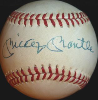   MICKEY MANTLE AUTOGRAPHED SIGNED AMERICAN LEAGUE BOBBY BROWN BASEBALL