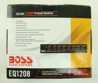 Boss Audio Systems EQ1208 4 Band Preamp Equalizer Subwoofer Output Two 