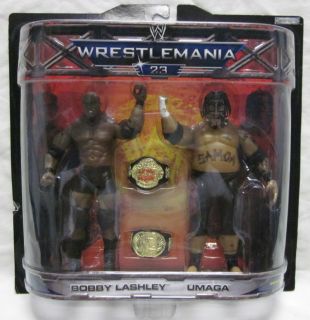 WWE Jakks Bobby Lashley Umaga w 2 Belts Wrestlemania 23 Figures TNA 