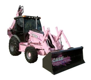  Crusaders Digging for a Cure Tractor in Pink with Loader and Backhoe