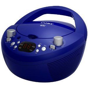 2012 Coby Blue Portable Boombox CD Player AM FM Stereo Radio LED 