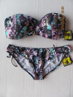 NWT Body Glove Twist Bandeau Bikini Swim Bathing Suit Surfrider 