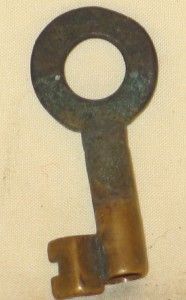 Old Antique WB Steel Iron Padlock Lock Original Brass Key Dated 1879 