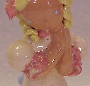 Vintage Signed Sorcha Boru California Pottery Girl Figurine with 