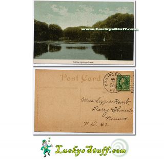 Boiling Springs Lake Boiling Springs PA Pennsylvania 1913 Postcard 