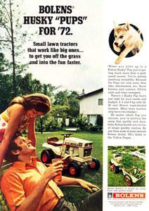 Bolens Husky Pup 813 Lawn Mower Riding Tractor 1972 Ad