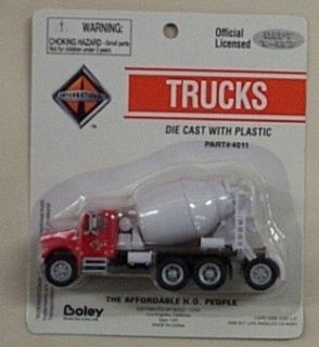 Boley HO 1/87 International Cement Mixer Truck Red & White DieCast 