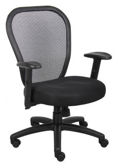 Boss Professional Executive Managers Black Mesh Computer Desk Office 