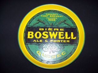 Boswell Beer Ale Vintage 12 Quebec Metal Serving Tray
