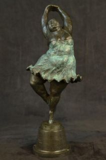   Abstract Prima Ballerina after Botero Bronze Marble Sculpture Figurine