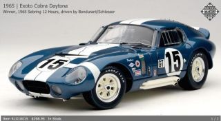 Exoto 1/18 Bob Bondurant/Jo Schlesser #15 1965 Cobra Daytona Coupe 