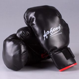 New Kids Children Velcro Boxing Punching Black Red Gloves Aerobics 
