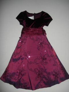 Bonnie Jean Girls Velvet Christmas Holiday Party Dress Sz 8 Must See 