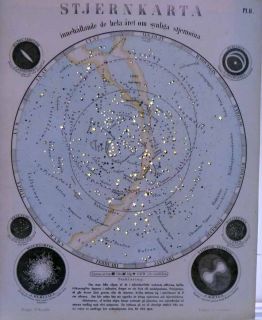 1862 Ludwig Preyßinger Astronomy Atlas 12 Plates Transparencies RARE 