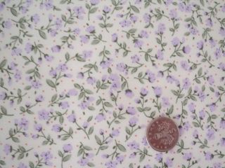 FQ Bonnie Lilac on Cream Tiny Floral Cotton Fabric