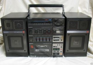 Vintage Sony FH5 Stereo Boombox Ghetto Blaster Radio Cassette Player