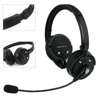 Stereo Bluetooth Headset Boom Mic Noise Canceling Wireless Headphone 