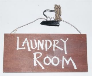 Laundry Room Ironing Bored Fun Reversible Wood Sign with Novelty Metal 