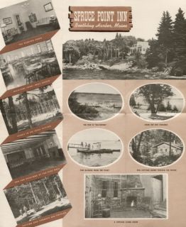 Boothbay Harbor Maine Spruce Point Inn Brochure 1930s
