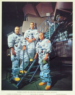 Apollo 8 Astronaut Frank Borman NASA Crew Litho Signed