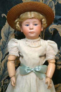 16.5 Gebruder Heubach Pouty Girl Child In All Antique Costume  Superb 